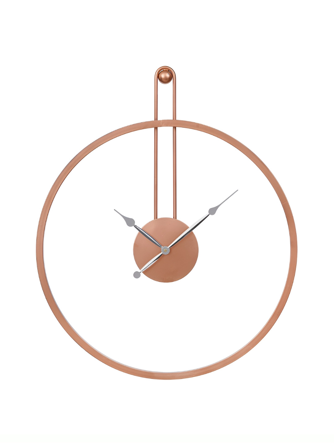 CHRONIKLE Copper Toned Round Metal Traditional Wall Clock