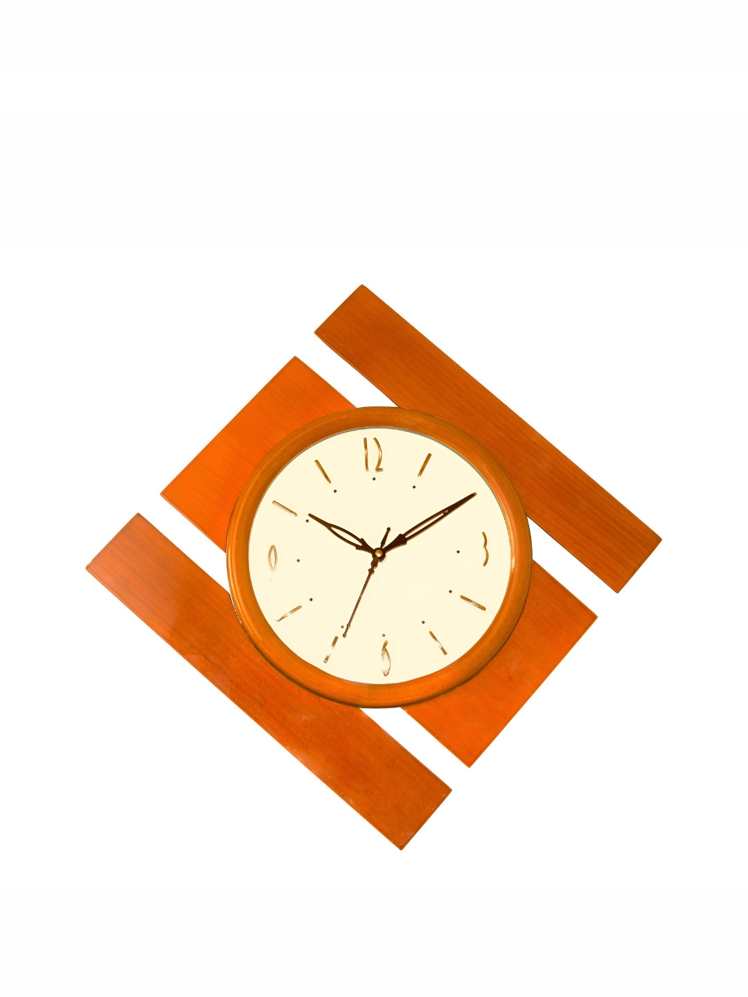 CHRONIKLE Brown & White Square Contemporary Wall Clock