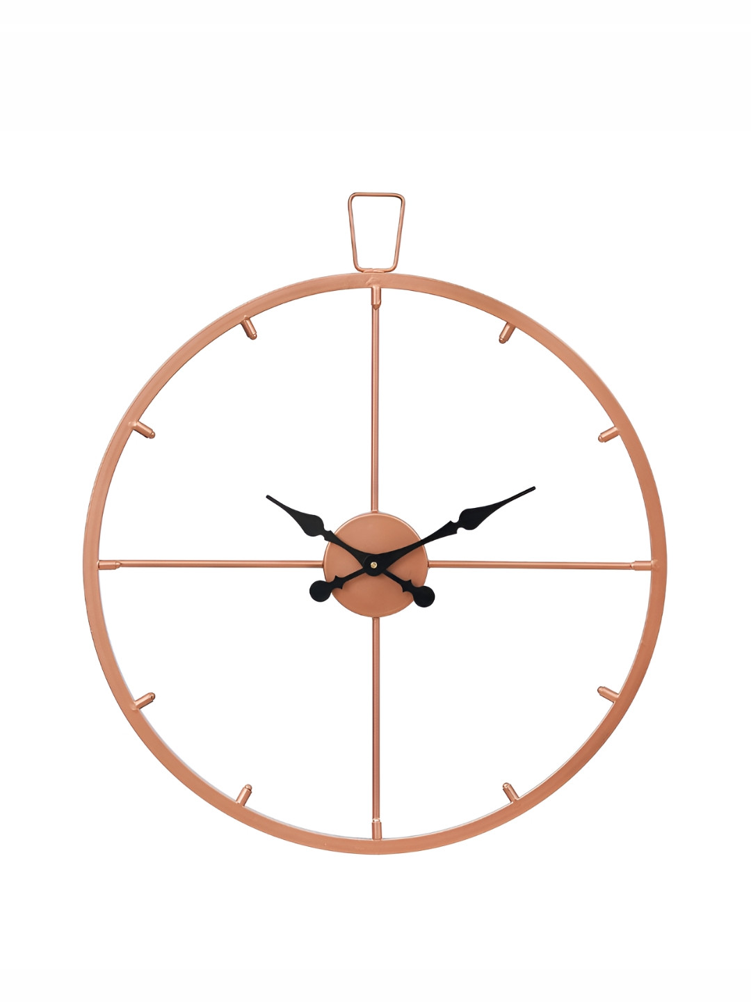 CHRONIKLE CopperToned and Black Round Analogue Contemporary Wall Clock