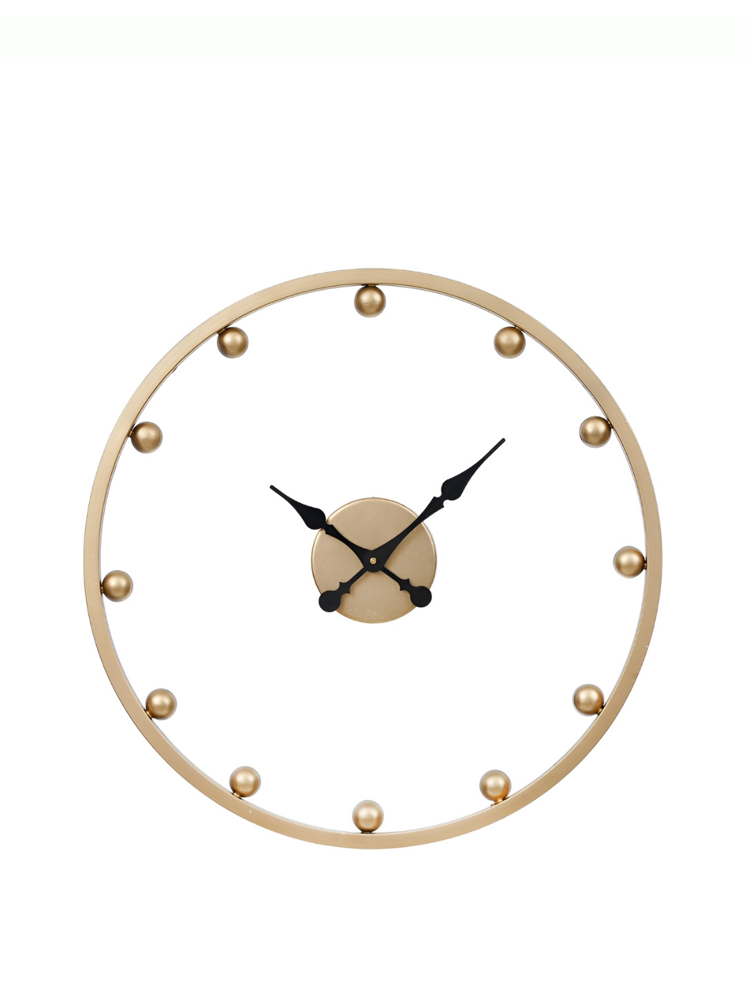 CHRONIKLE Gold-Toned Metal Round Contemporary Wall Clock