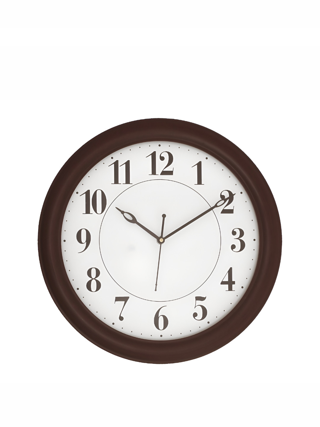 CHRONIKLE Brown Round Wood Traditional Wall Clock
