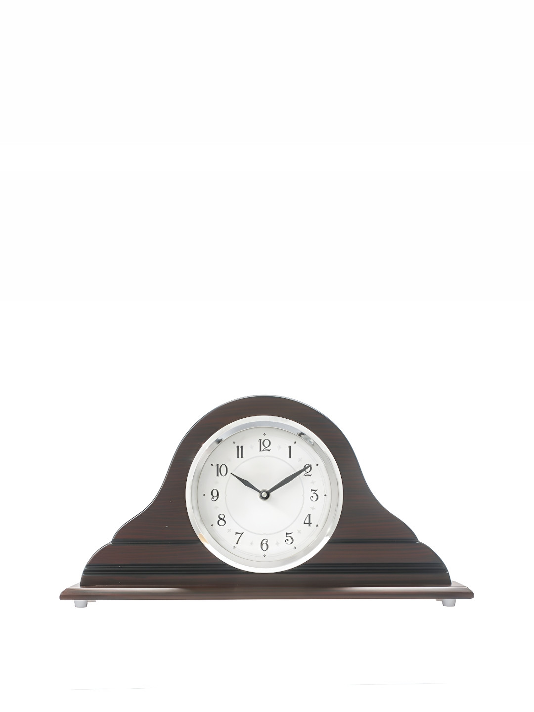 CHRONIKLE Brown & White Wooden Traditional Table Clock