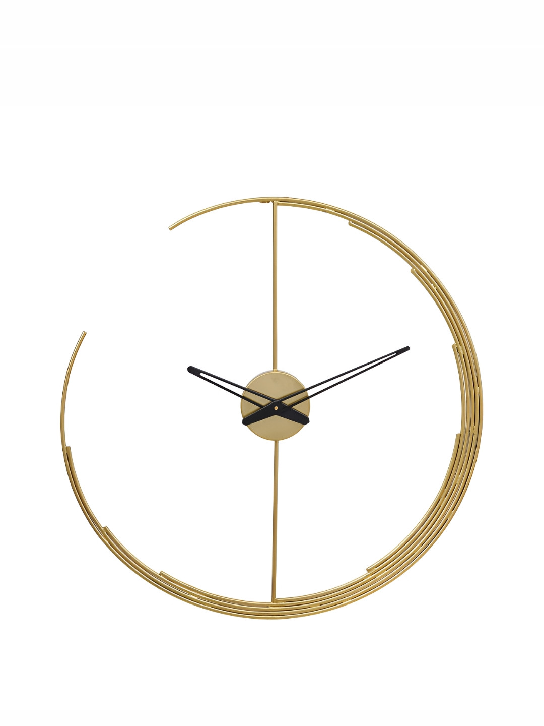 CHRONIKLE Gold Toned Round Contemporary Wall Clock