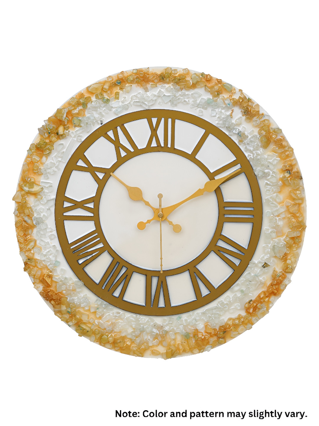CHRONIKLE White Round Wood Traditional Wall Clock