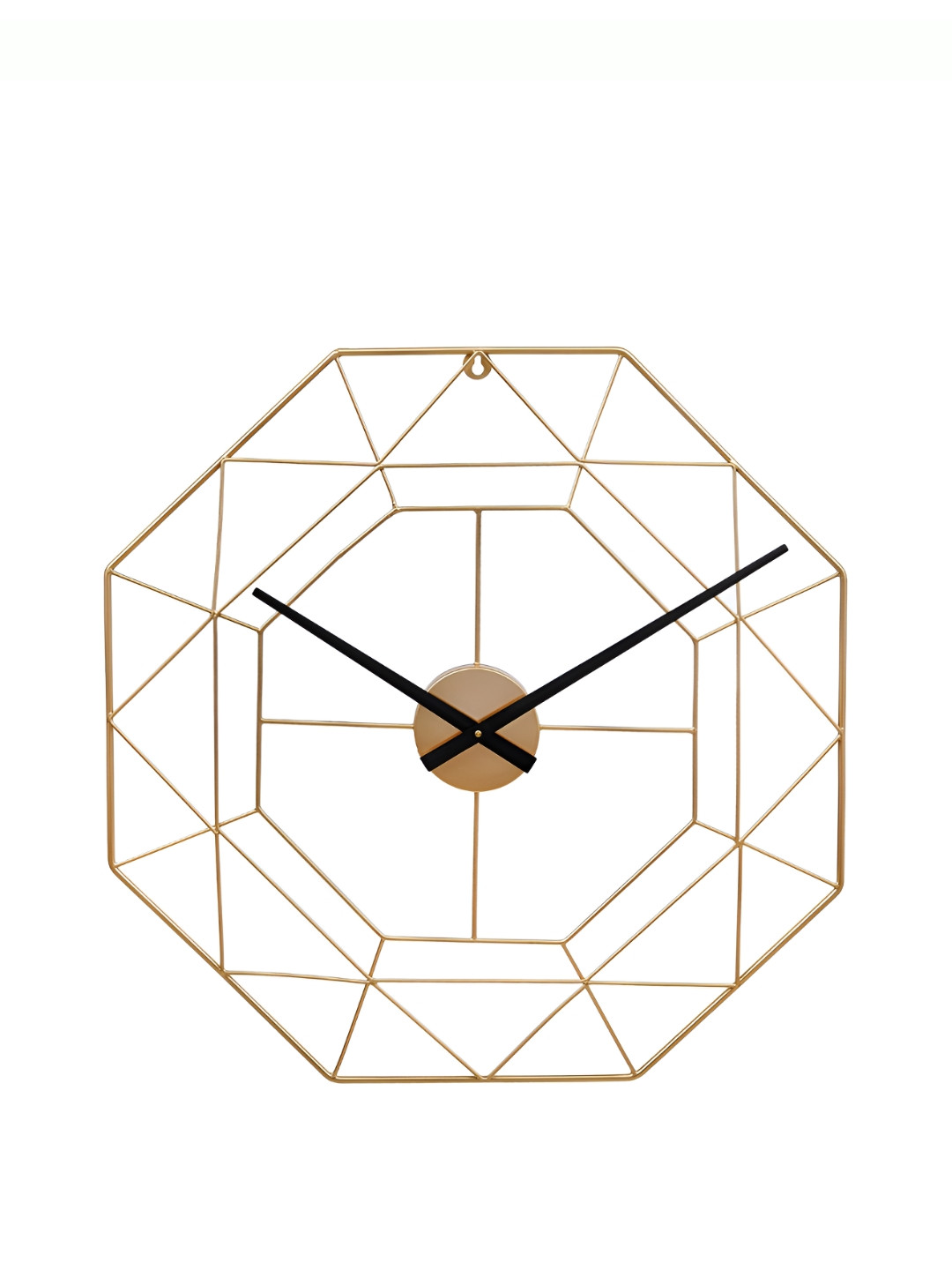 CHRONIKLE GoldToned and Black Abstract Shaped Contemporary Wall Clock