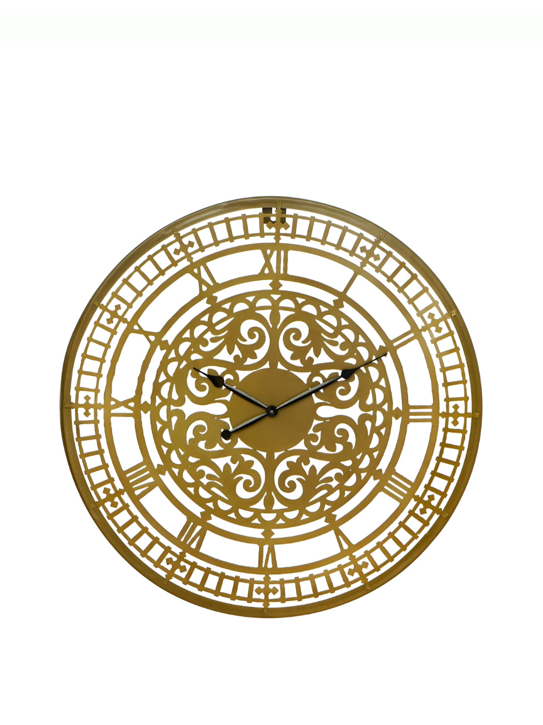 CHRONIKLE CopperToned and Black Round Analogue Traditional Wall Clock