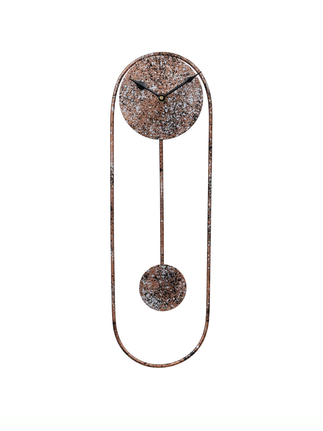 CHRONIKLE Copper-Toned & Black Metal Round Contemporary Wall Clock