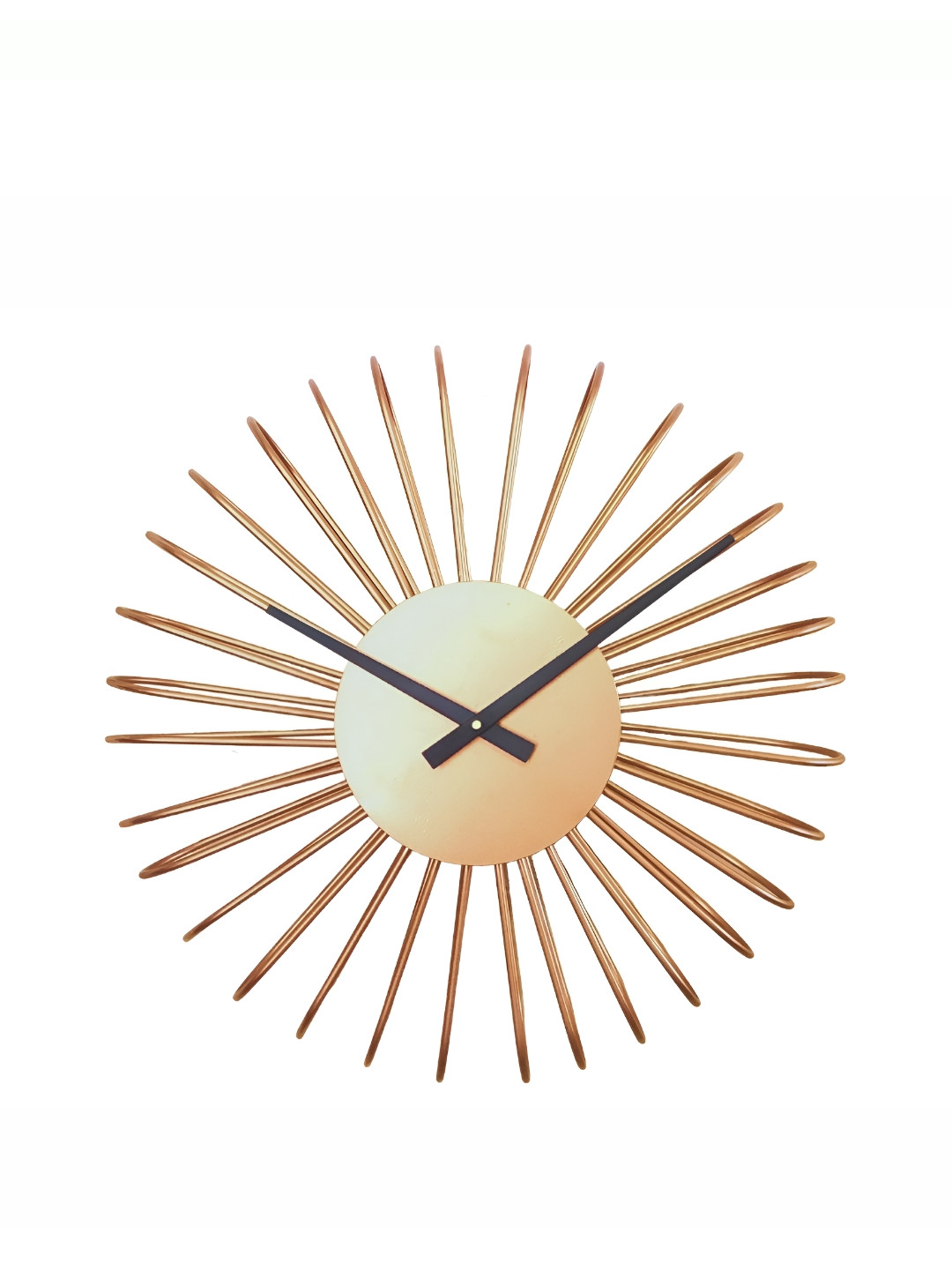 CHRONIKLE Copper Toned Round Metal Traditional Wall Clock