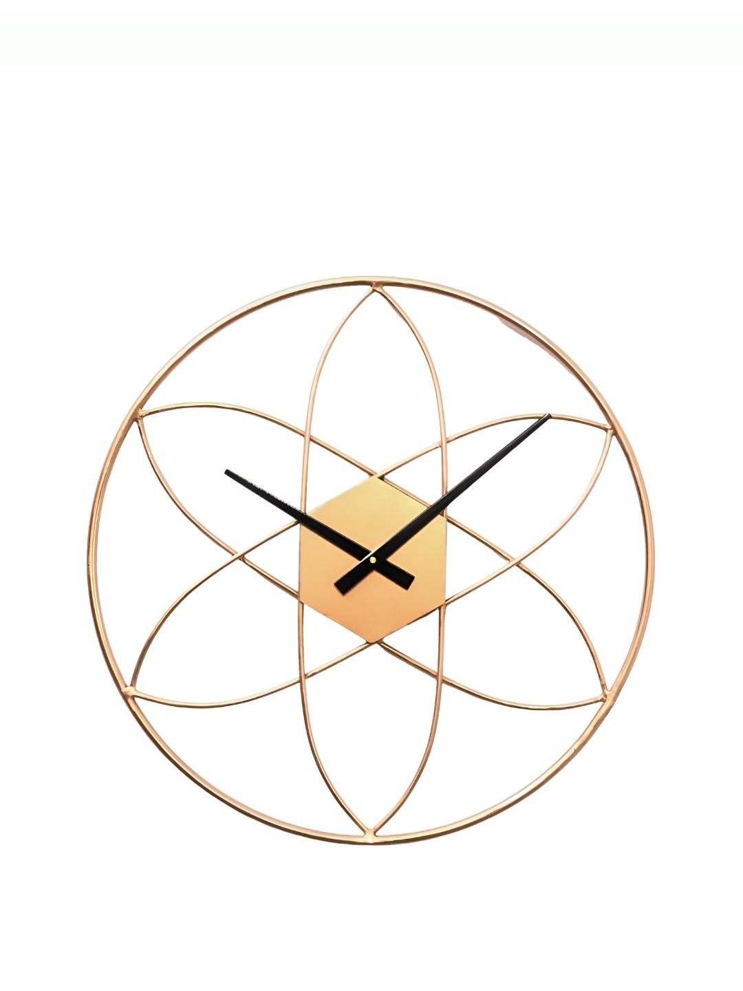 CHRONIKLE Copper Toned Round Metal Traditional Wall Clock