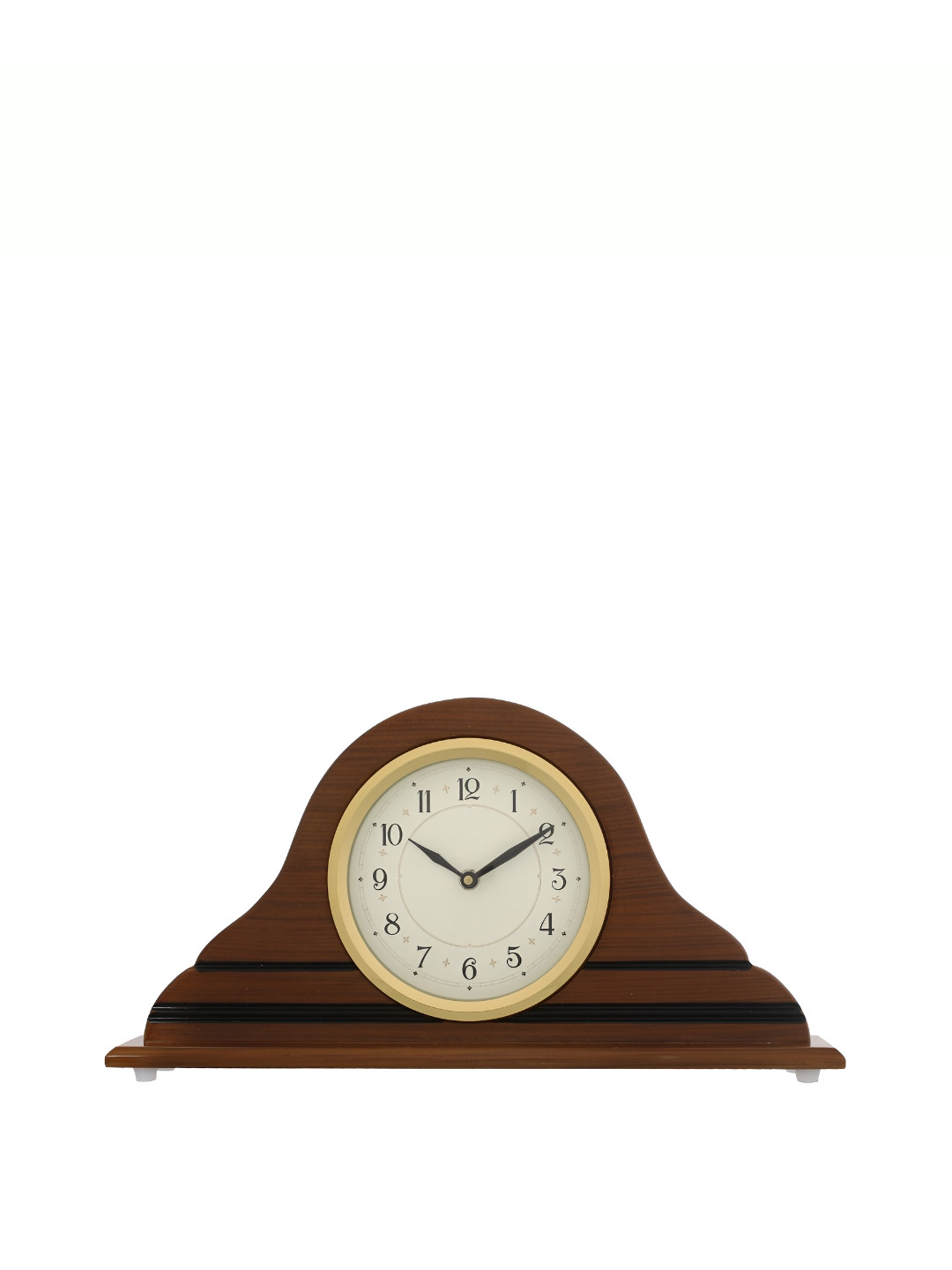 CHRONIKLE Brown Round Wood Traditional Table Clock