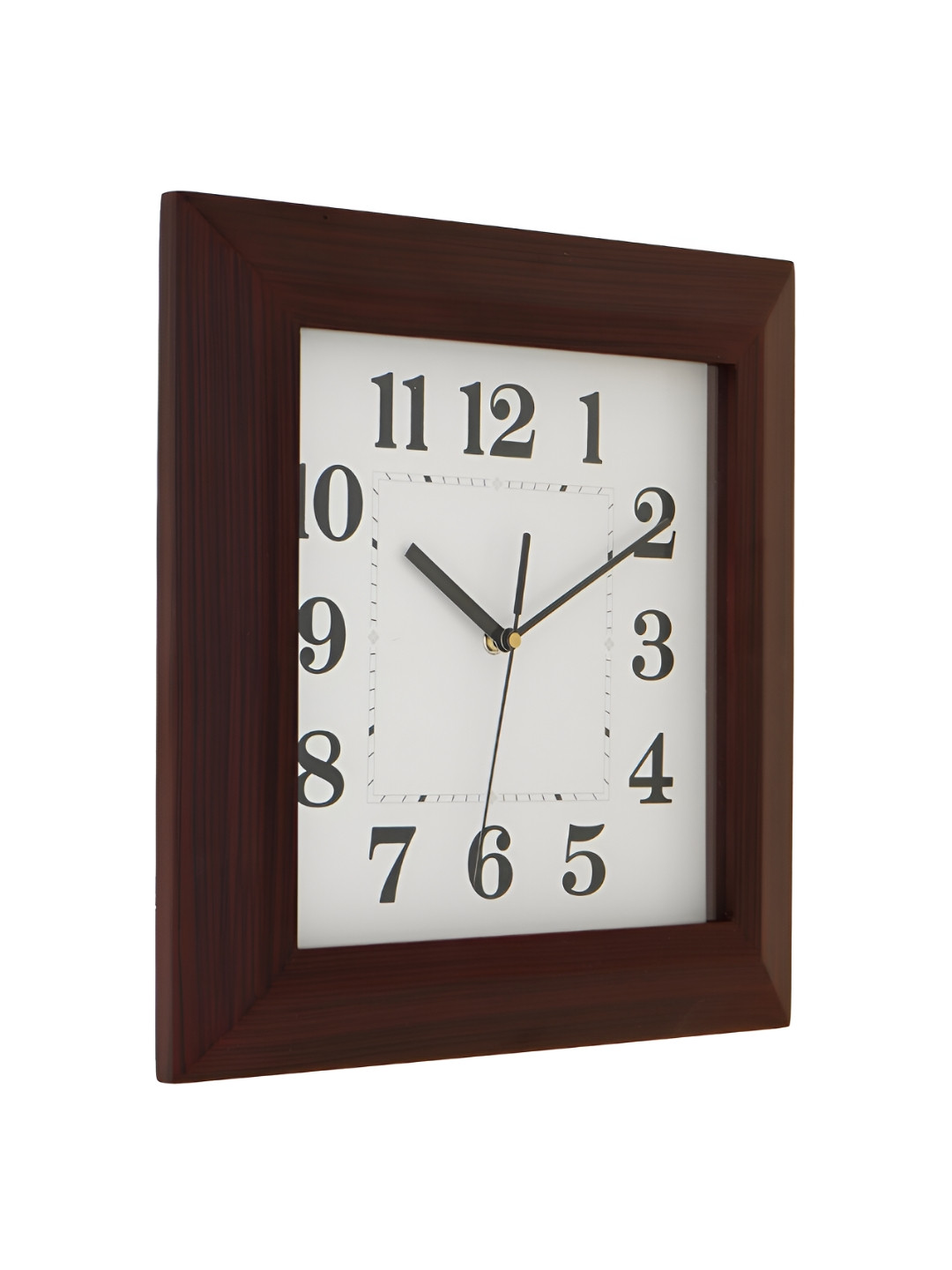 CHRONIKLE Brown & White Square Traditional Wall Clock