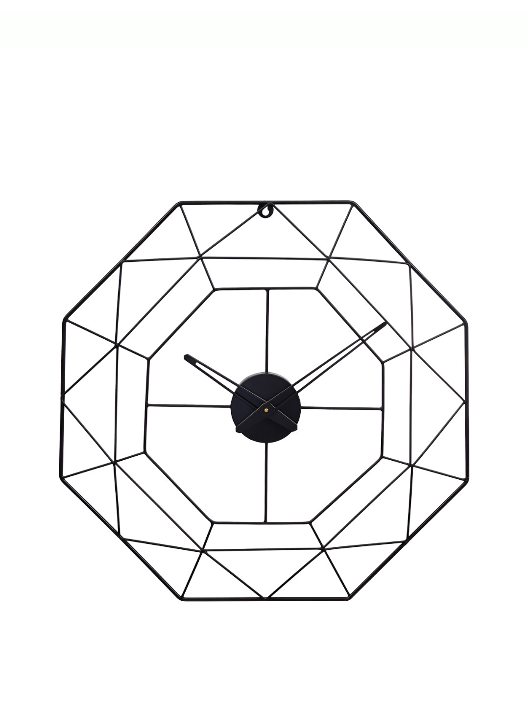 CHRONIKLE Black Textured Metal Abstract Contemporary Wall Clock