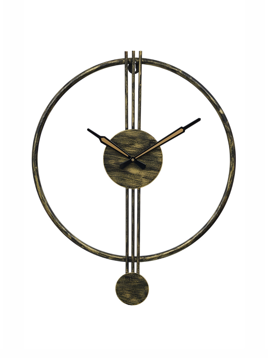 CHRONIKLE Black and Green Round Analogue Contemporary Wall Clock