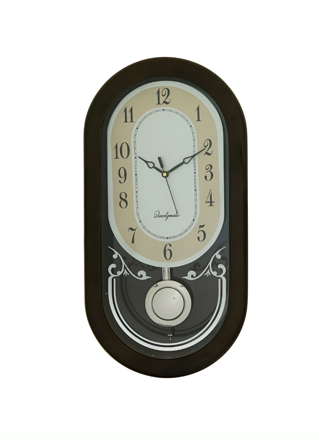 CHRONIKLE Brown and White Analogue Contemporary Wall Clock