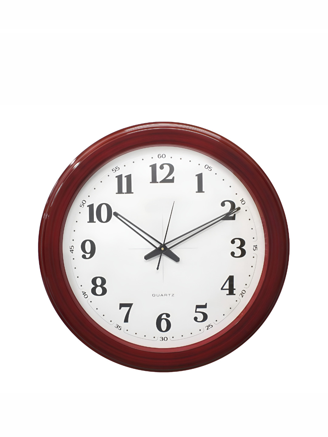 CHRONIKLE Red and White Round Analogue Contemporary Wall Clock