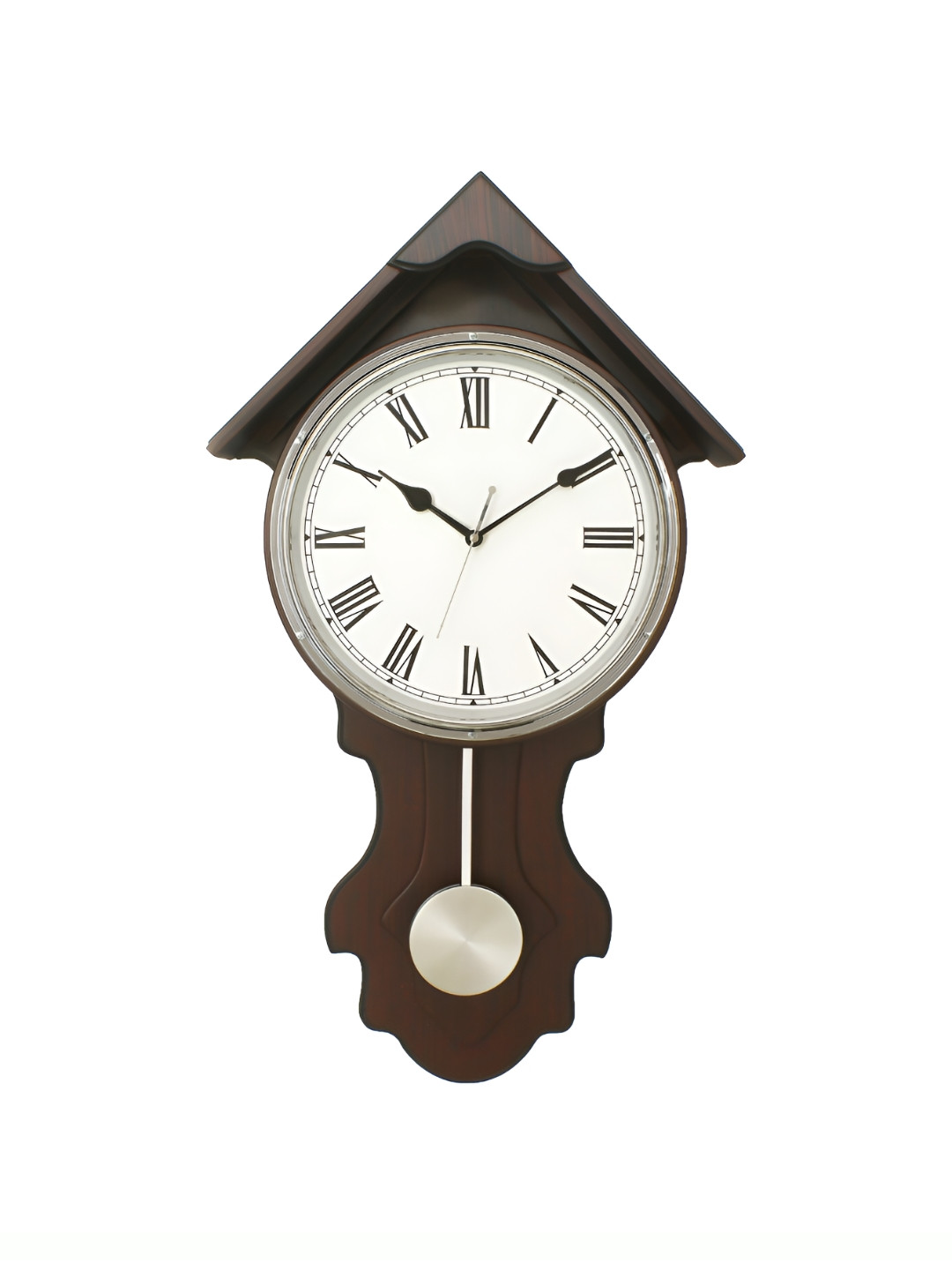 CHRONIKLE Brown & White Abstract Contemporary  Wall Clock