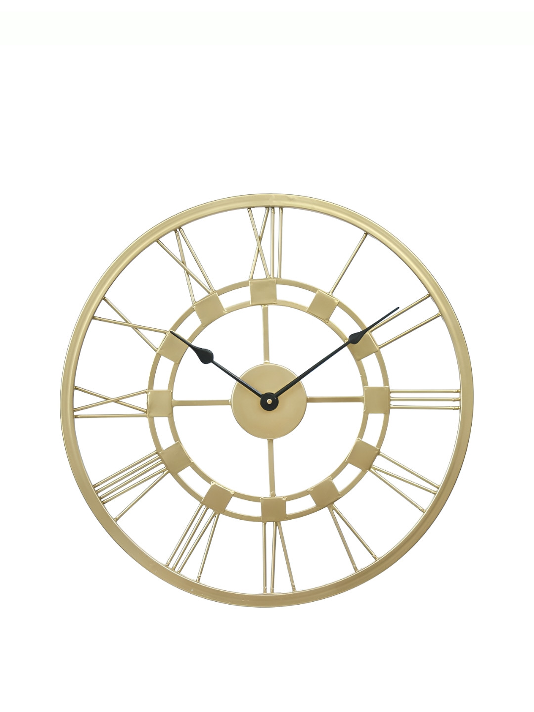 CHRONIKLE Gold-Toned Metal Round Contemporary Wall Clock