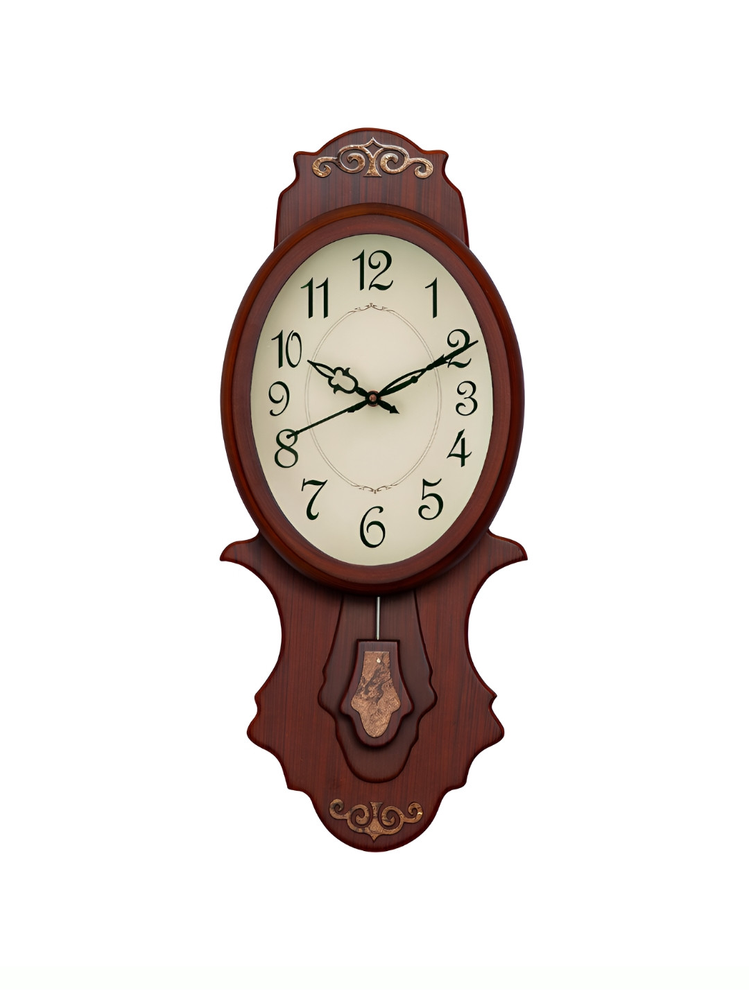 CHRONIKLE Brown and Black Analogue Contemporary Wall Clock