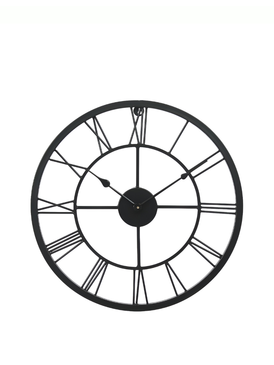 CHRONIKLE Black Round Contemporary Wall Clock