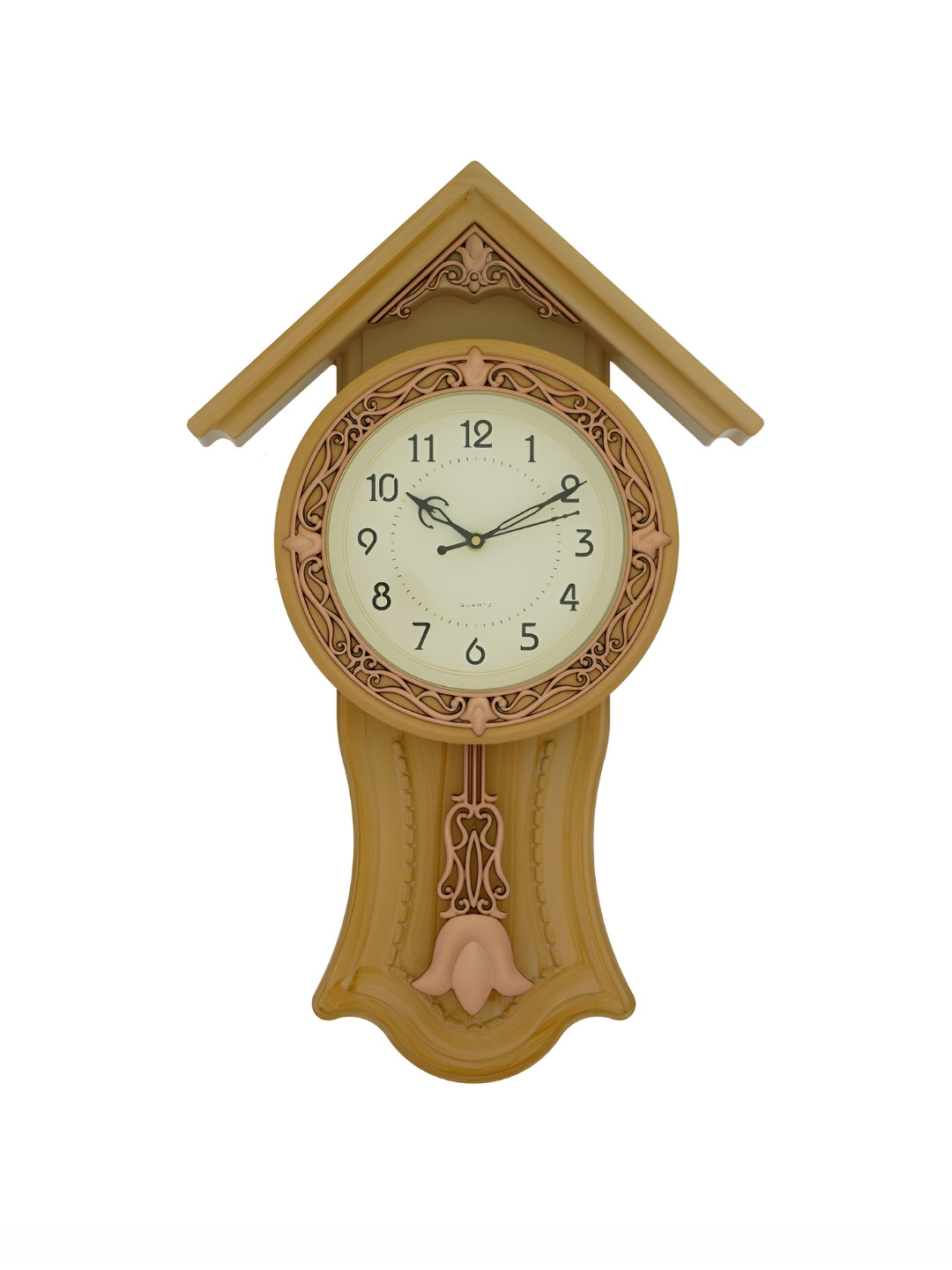 CHRONIKLE Yellow & White Abstract Contemporary  Wall Clock