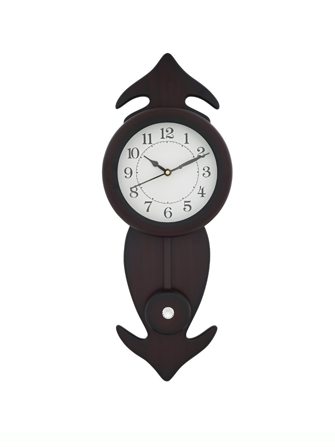 CHRONIKLE Brown & White Analogue Contemporary Pendulum Wall Clock