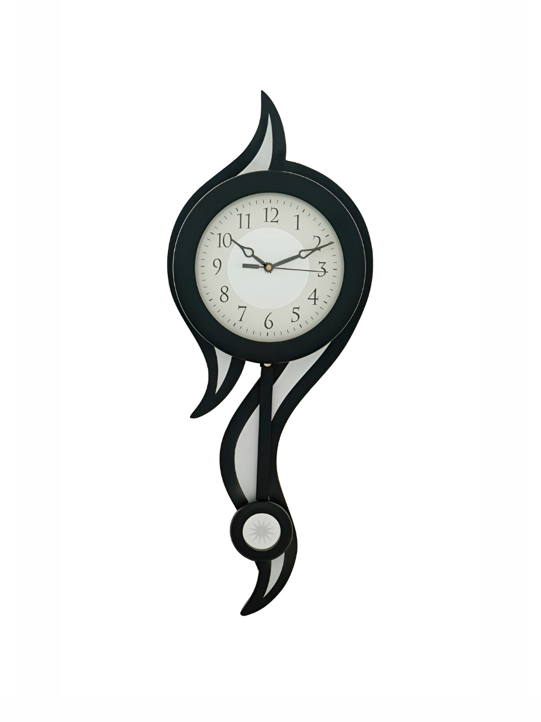 CHRONIKLE Black & Black Analogue Contemporary Pendulum Wall Clock