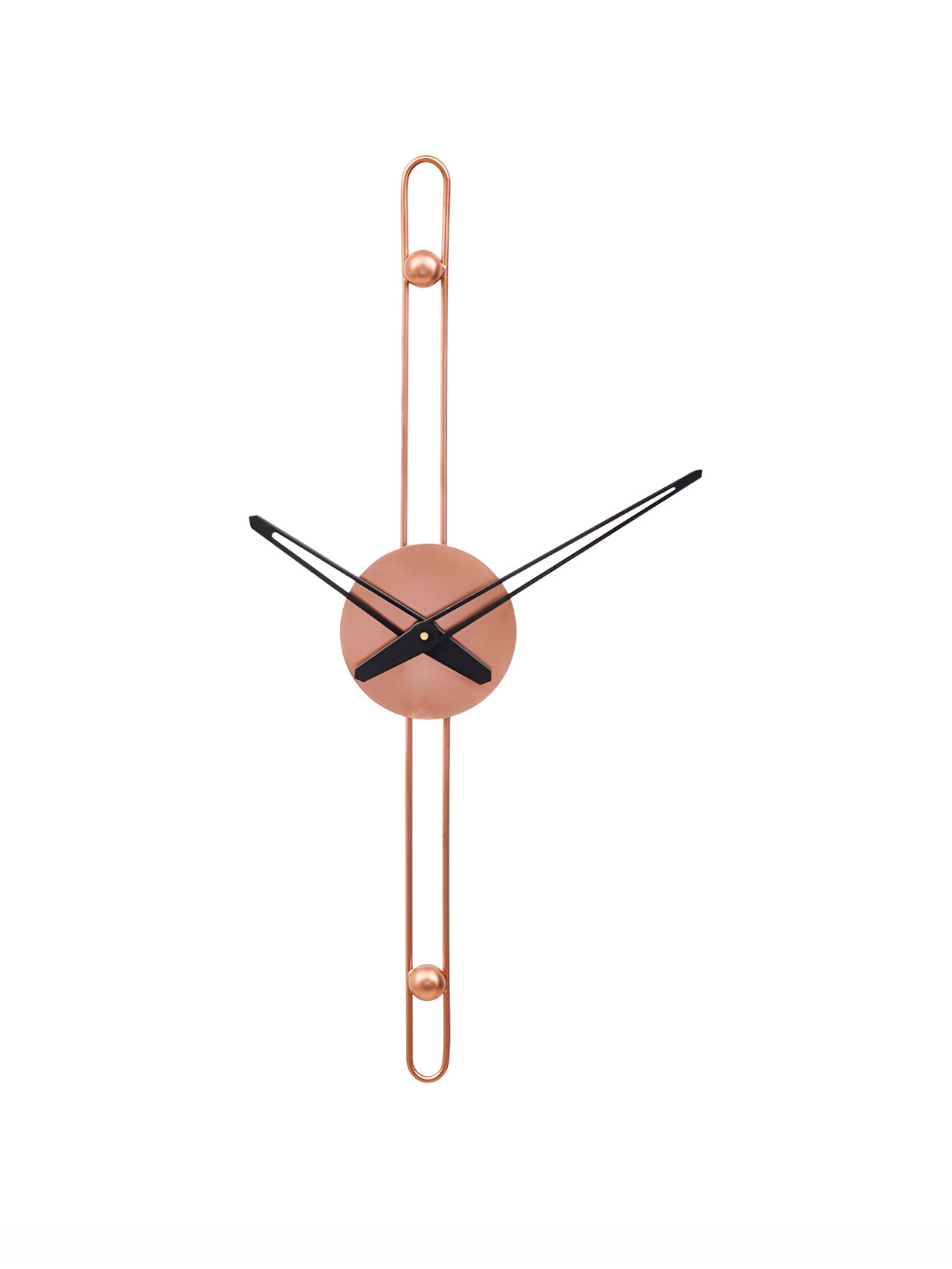 CHRONIKLE Copper-Toned Metal Abstract Contemporary Wall Clock