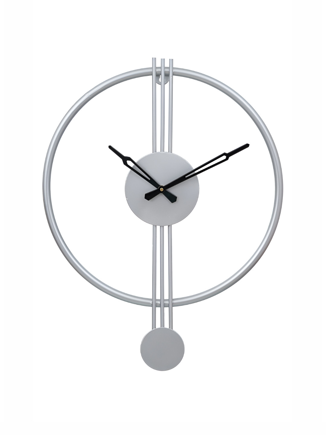 CHRONIKLE SilverToned and Black Traditional Wall Clock