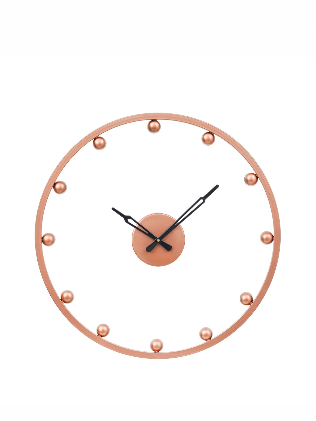 CHRONIKLE Copper Toned & Black Round Contemporary Wall Clock