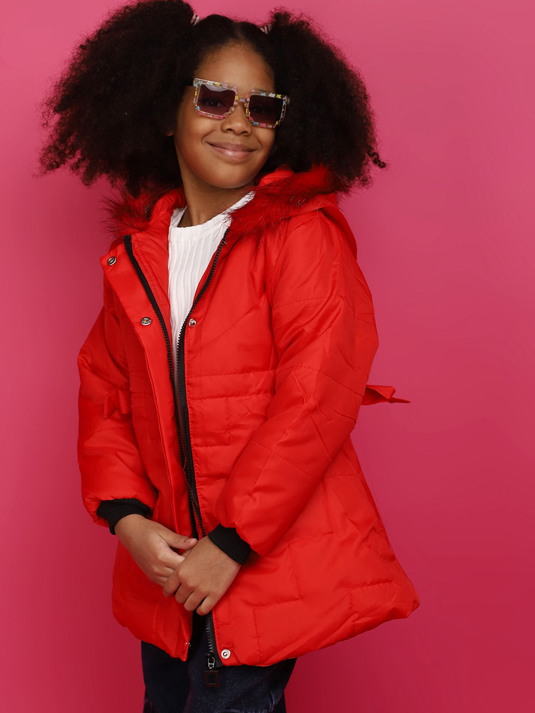 V-Mart Girls Lightweight Cotton Parka Jacket