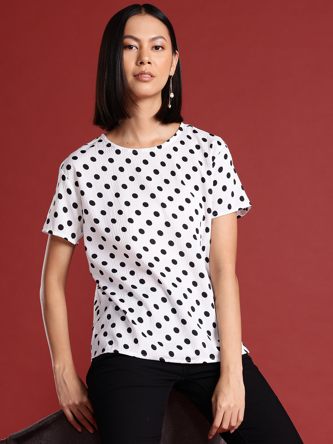 all about you Polka Dot Printed Top