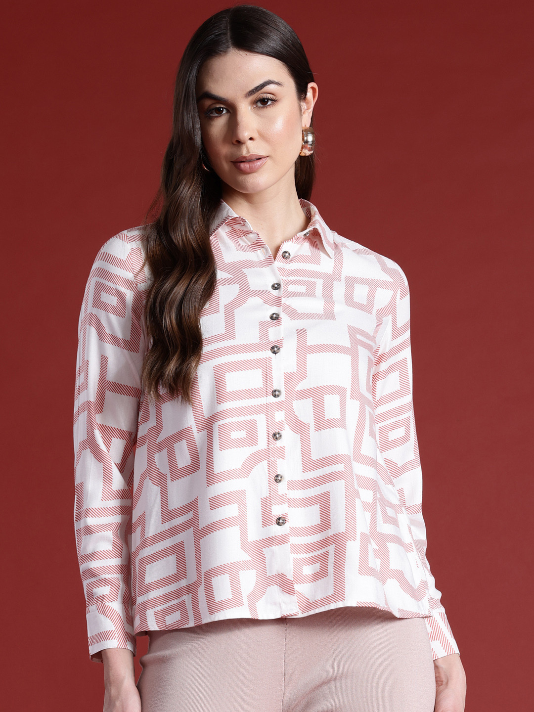 Opaque Printed Casual Shirt