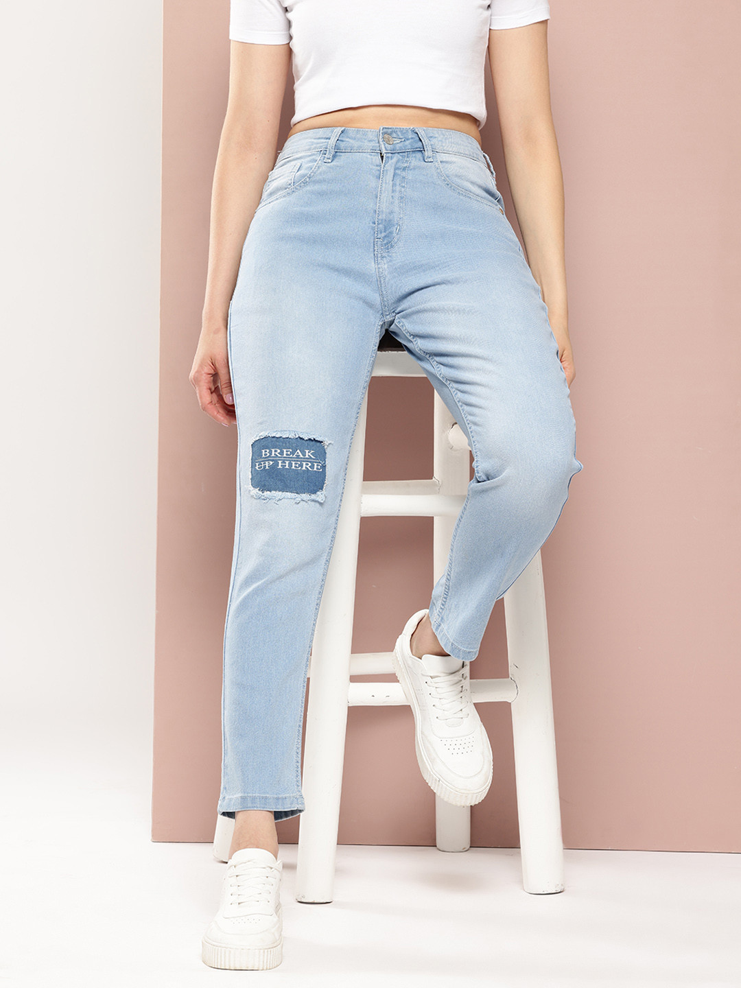 Harvard Women Boyfriend Fit Printed Jeans