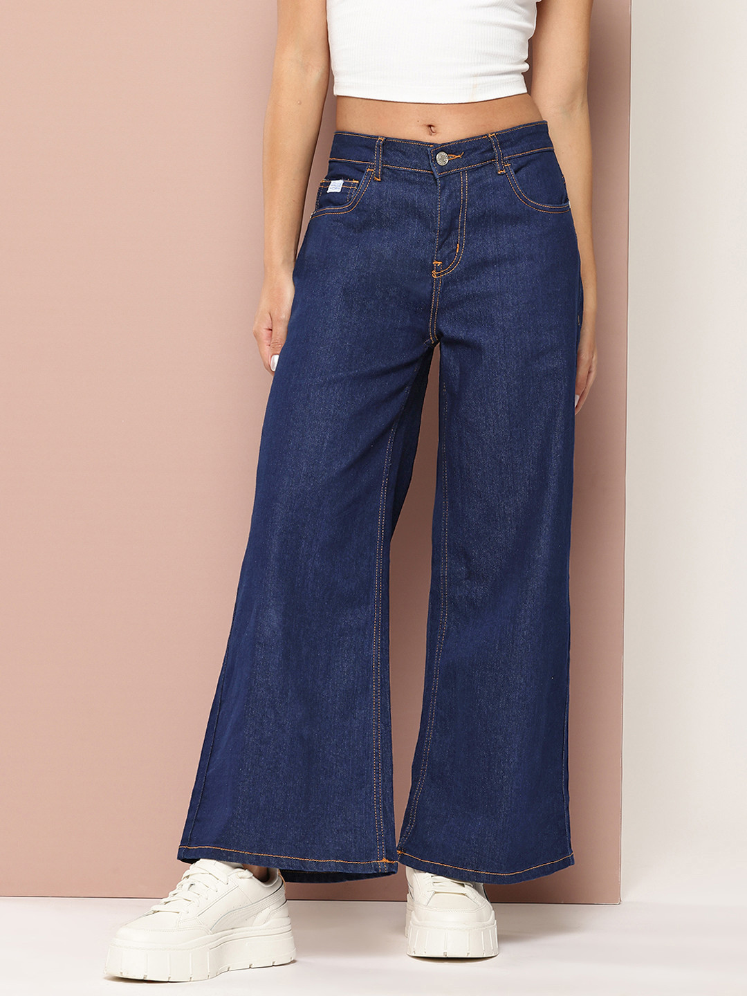 Harvard Women Wide Leg Cropped Jeans
