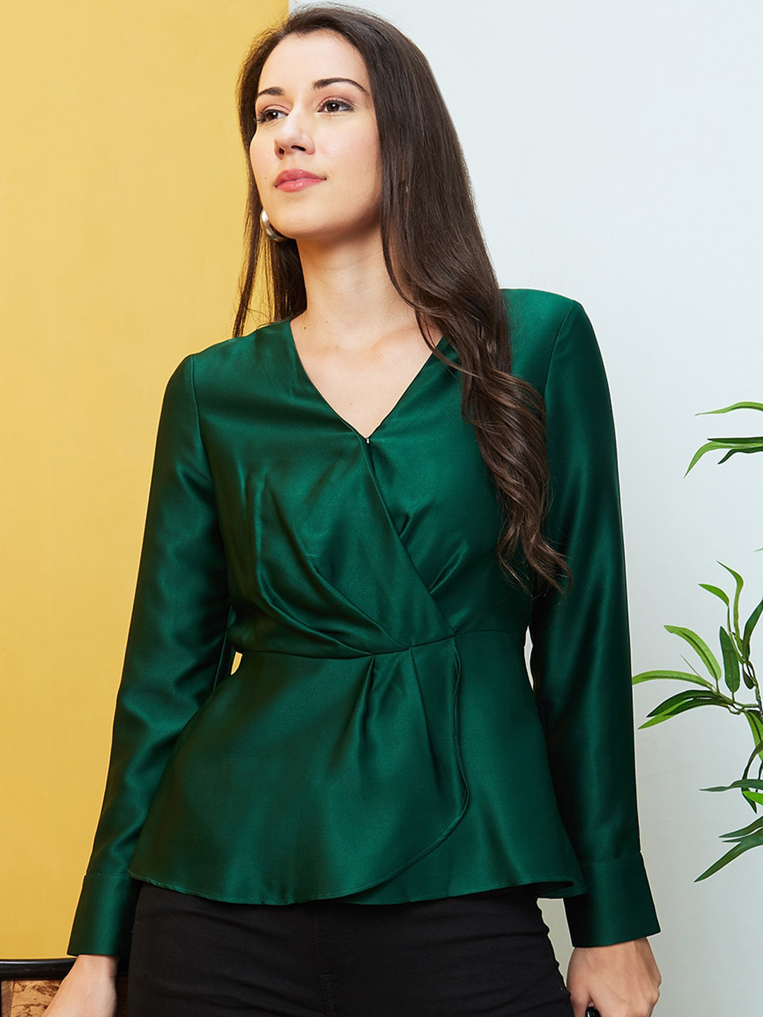 Globus Wrap Style Peplum Party Top