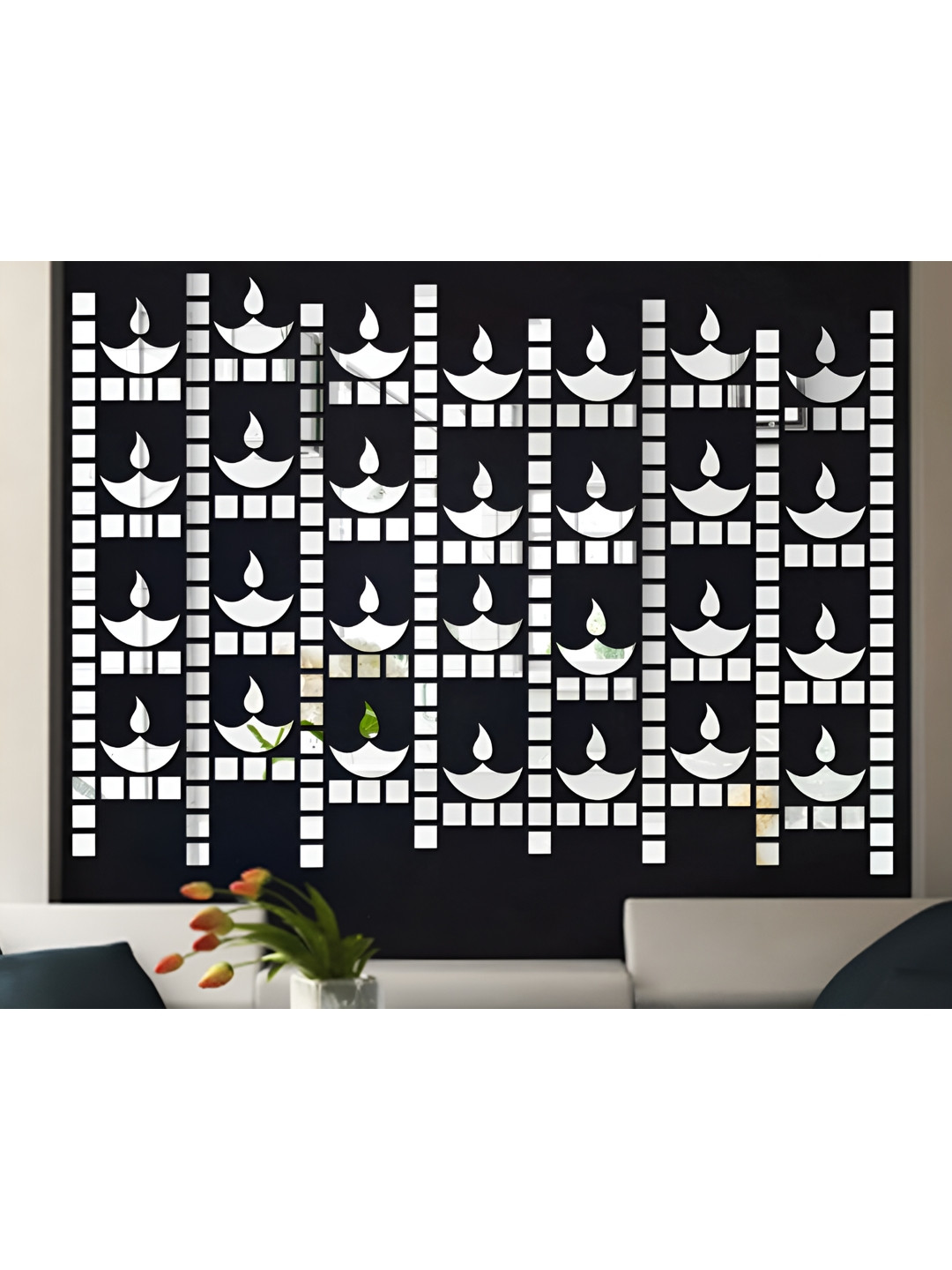 Wall1ders 230 Pieces Silver Acrylic Mirror Wall Stickers