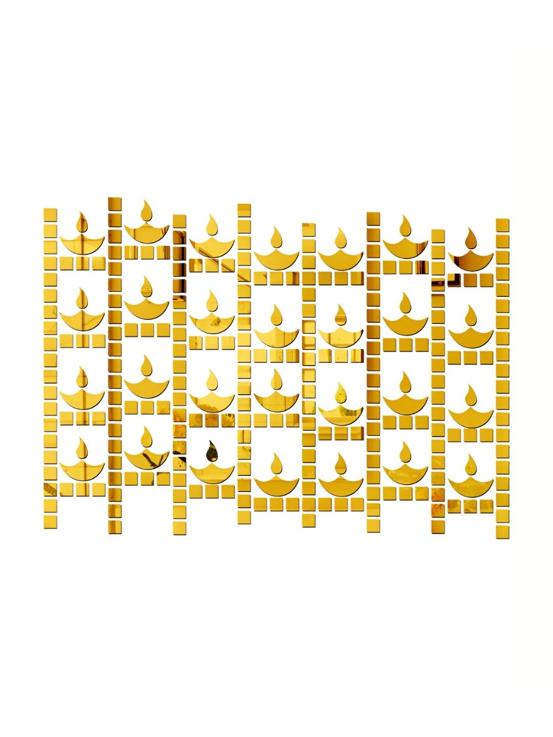 Wall1ders 230 Pieces Golden Acrylic Mirror Wall Stickers