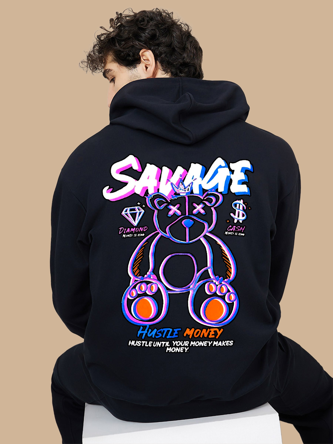 BAESD Graphic Printed Hooded Fleece Pullover Sweatshirt