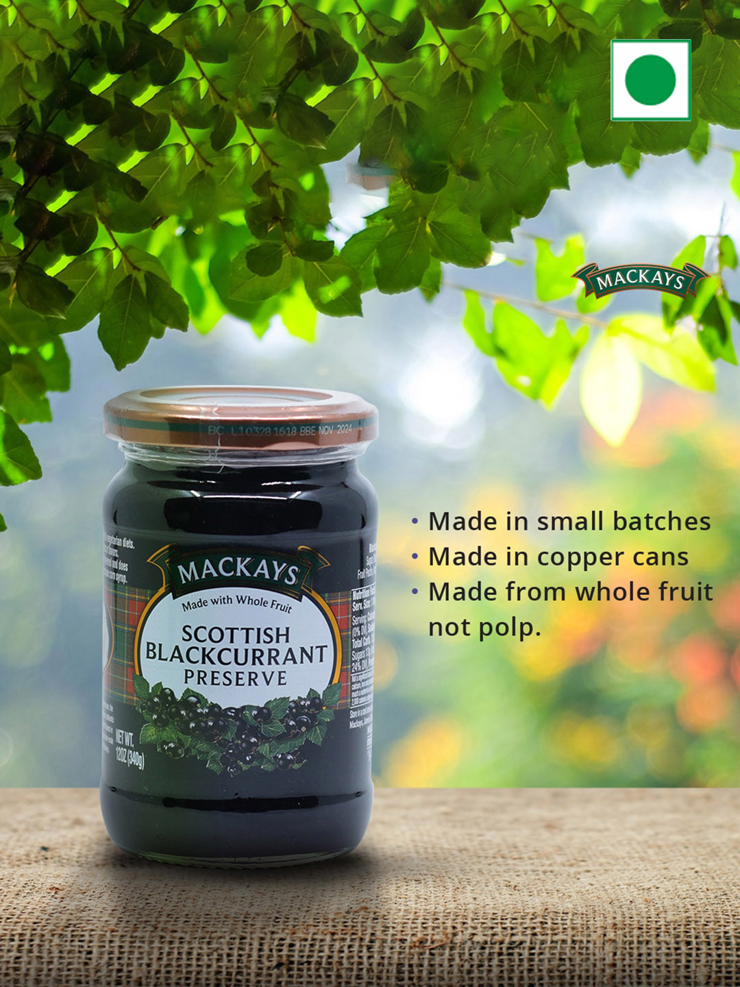 Mackays Scottish Blackcurrant Preserve 340gm