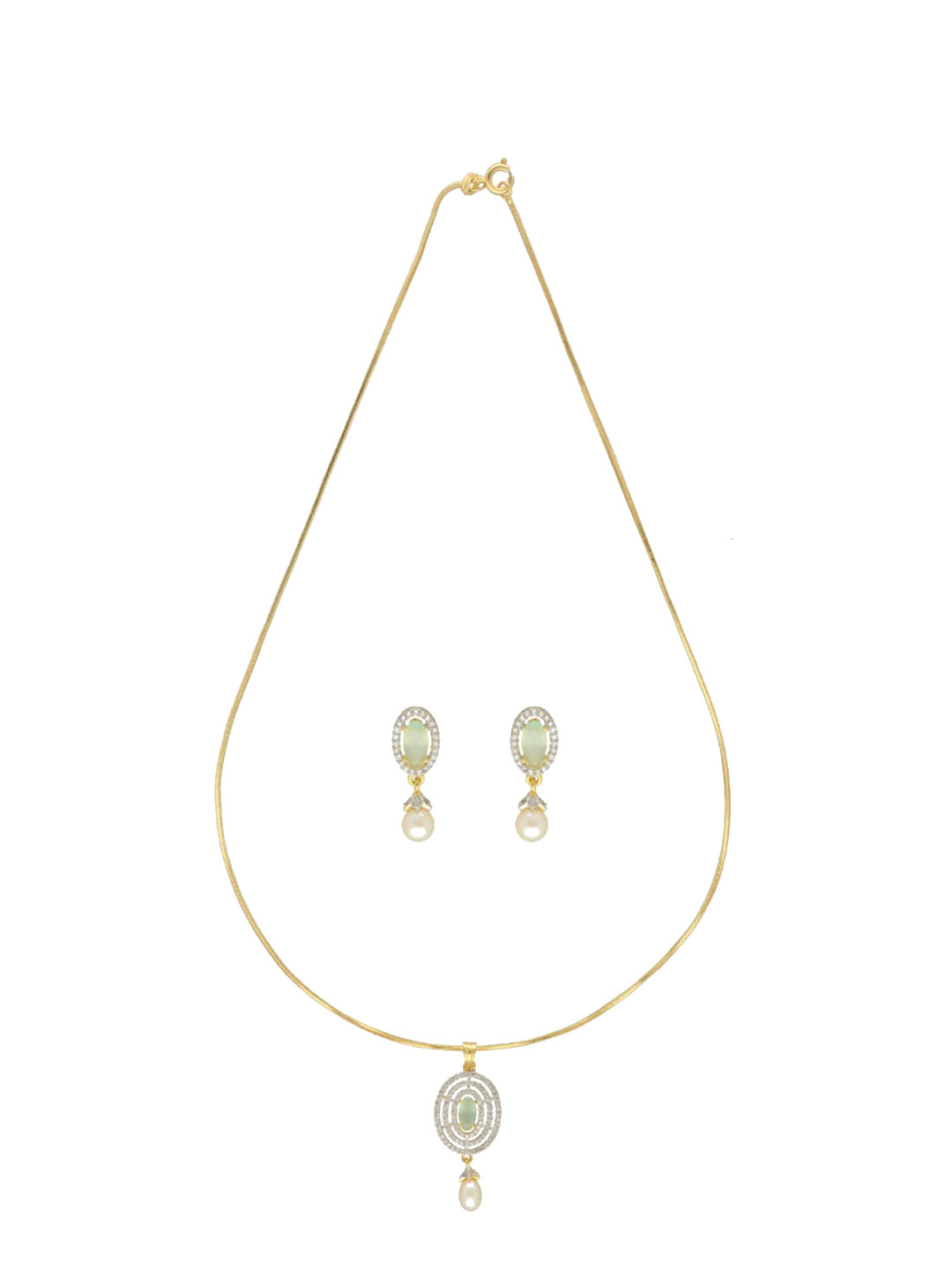 Sri Jagdamba Pearls Dealer Set Of 3 Gold-Plated Stone Studded & Beaded Jewellery Set