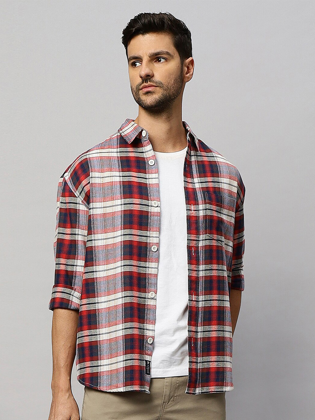 Roadster Relaxed Checked Pure Cotton Casual Shirts