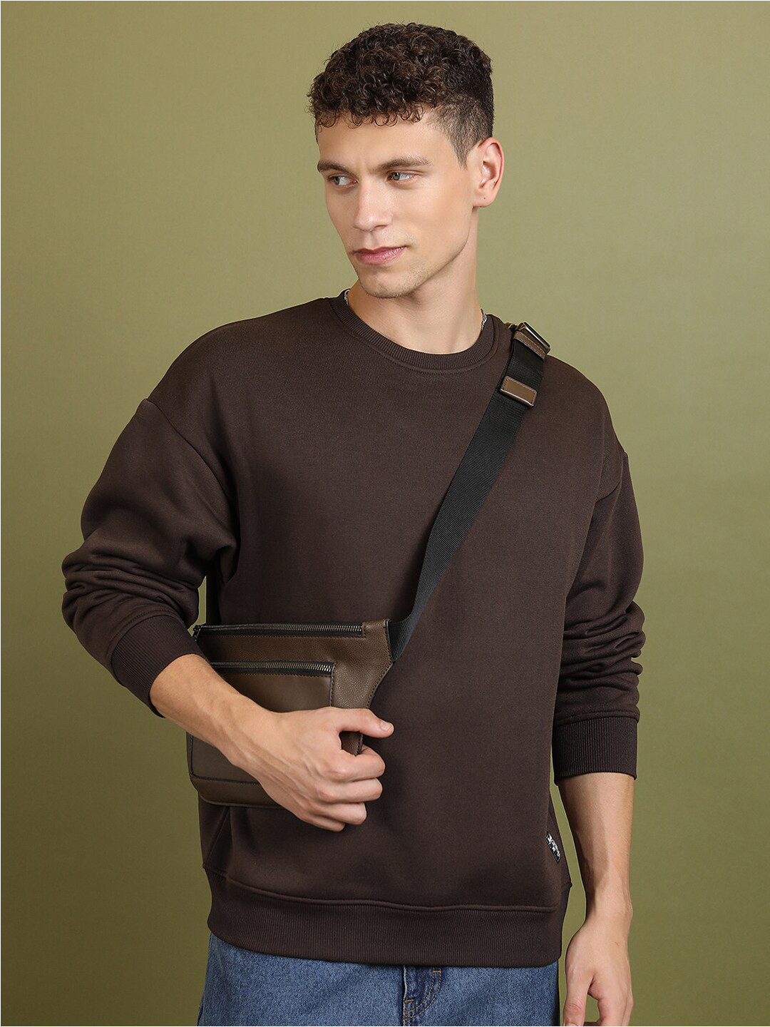 HIGHLANDER Round Neck Drop Shoulder Over Sized Sweatshirt