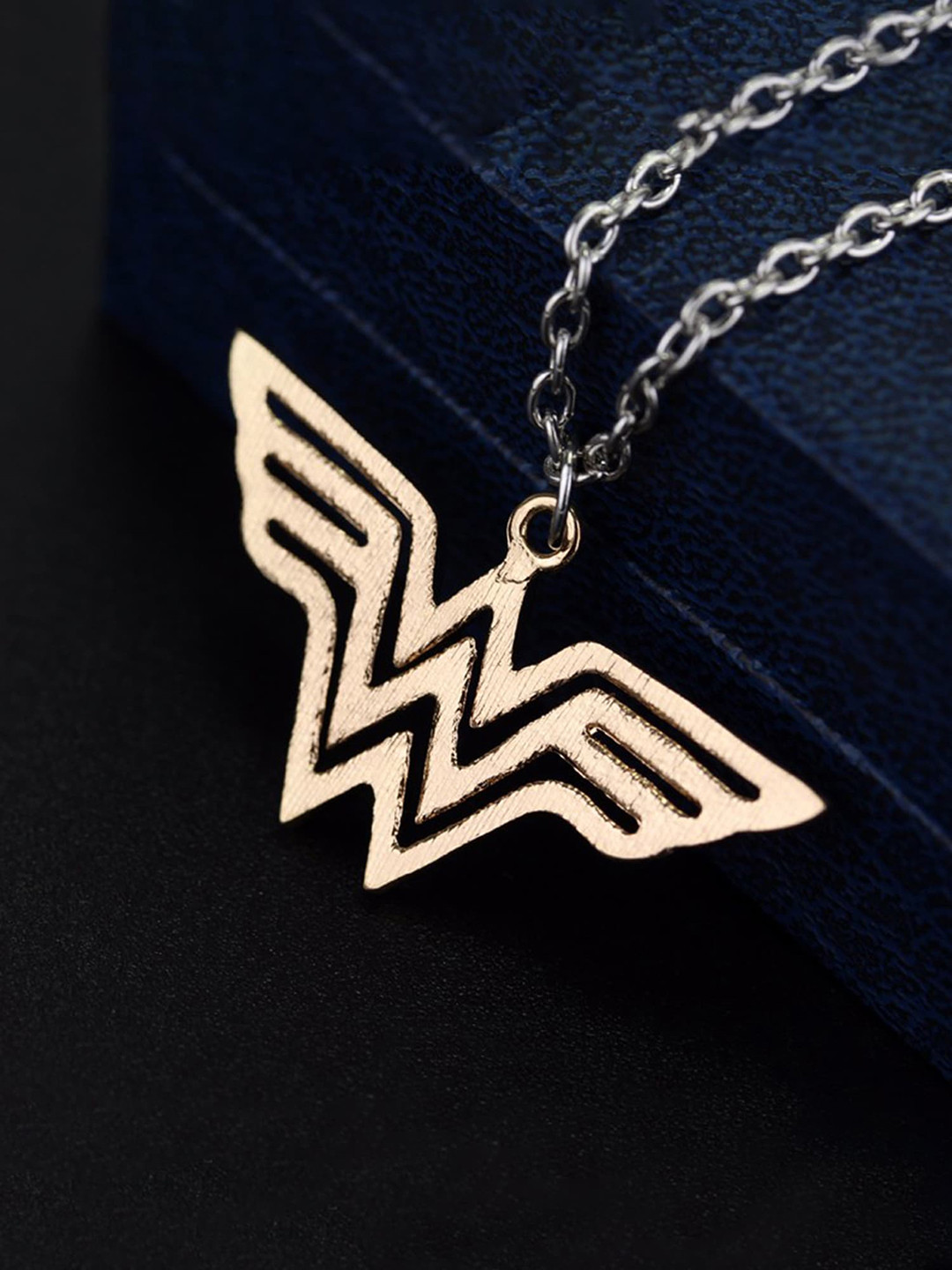 Yellow Chimes Gold-Plated Wonder Woman Design Pendant
