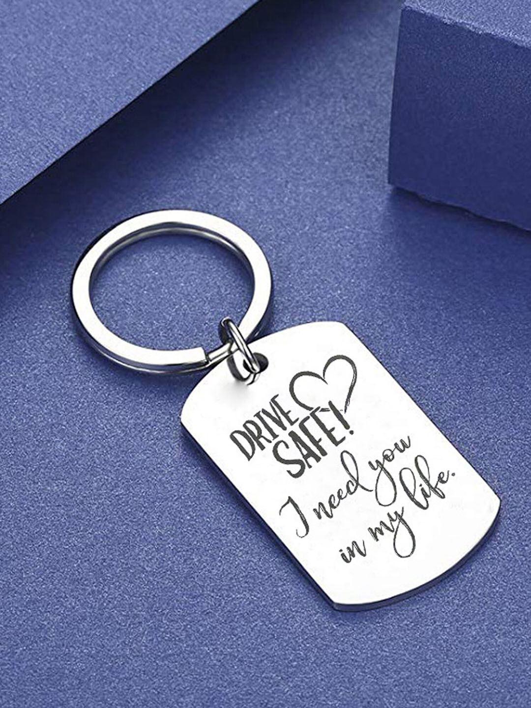 Yellow Chimes Men Rhodium-Plated Drive Safe Message Pendant with Chain