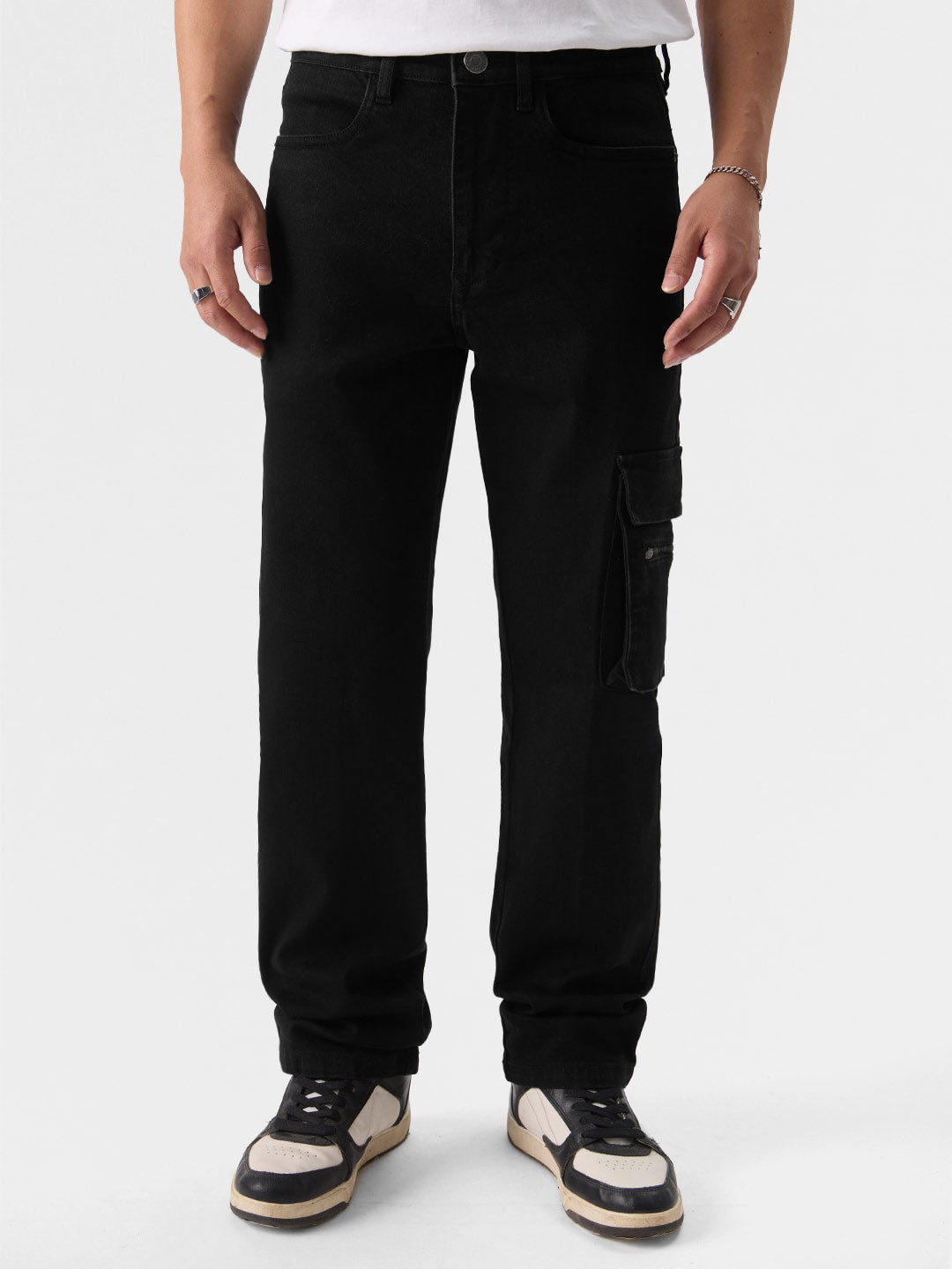 The Souled Store Men Black Clean Look Mid-Rise Jeans