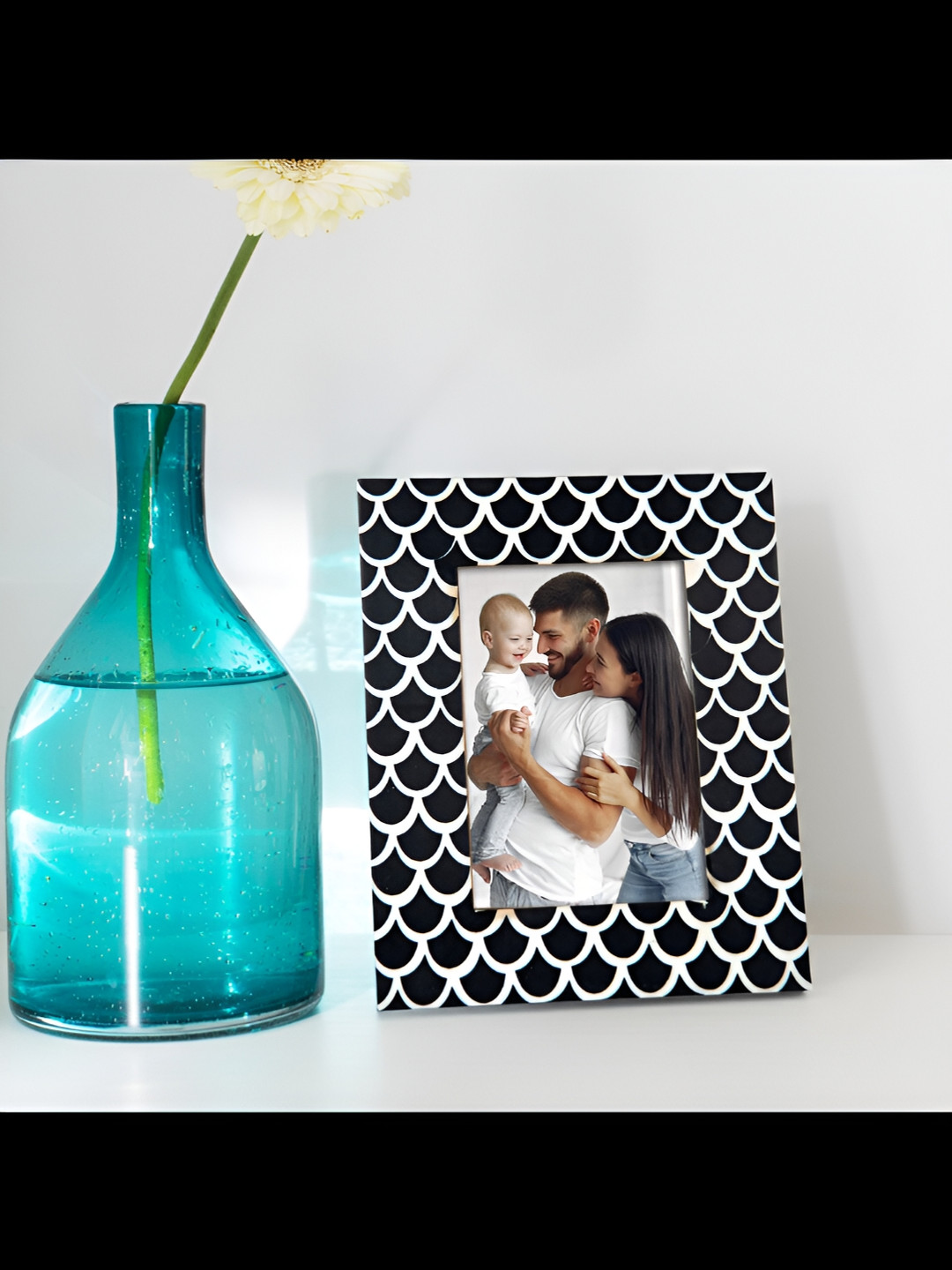 House of Sajja Black Wooden Table Photo Frame