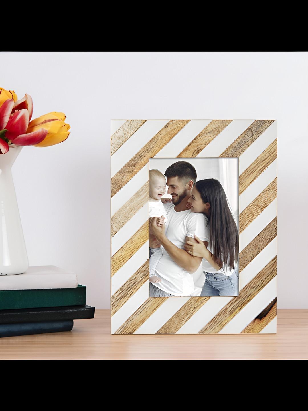 House of Sajja Brown Wooden Table Photo Frame