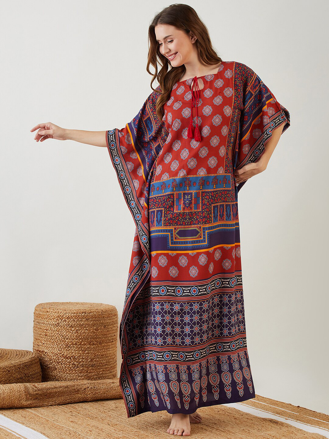 The Kaftan Company Printed Maxi Nightdress