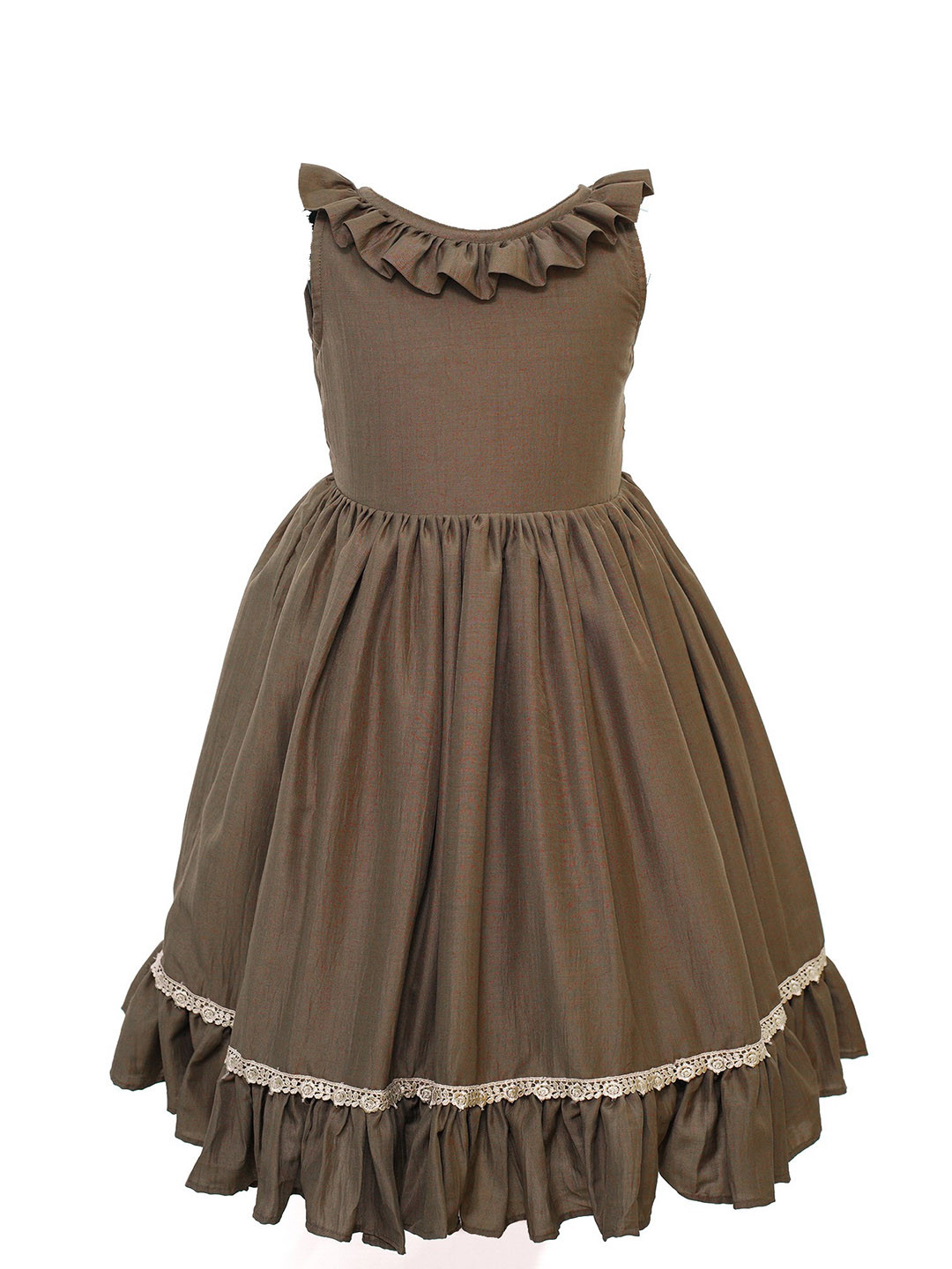 BAESD Girls Ruffles Silk A-Line Dress