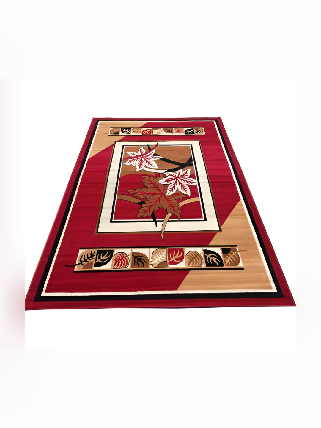 Asad Emporium Rugs Red &Black Traditional Anti-Skid Carpet